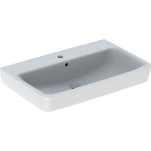 Renova Plan wastafel 75x48cm + kraangat + overloop wit