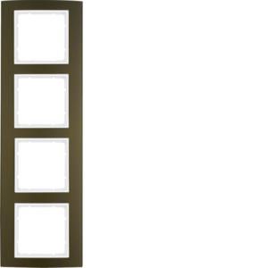 Afdekraam 4-v berker B.3 aluminium bruin/polarwit mat