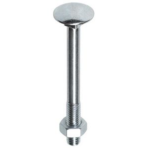 Doos a 50st. Slotb. met moer DIN603/555 M10x100mm 4.8 verzinkt