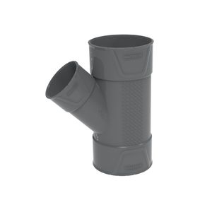 PVC+ lijm T-stuk verlopend 45° grijs 110x50mm mof/mof/mof