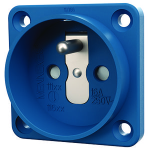 Inbouwwandcontactdoos 16A 2P+A 230V IP44 KI blauw