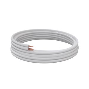 PROMO Rol a 25m. geisoleerde twintube koperen koelleiding Class-B 1/4"x1/2" isolatie 9mm