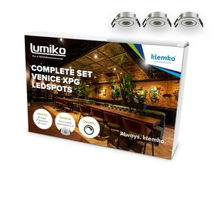 Ledspot compleet Venice pakket met 3x XPG 3000K dimbaar