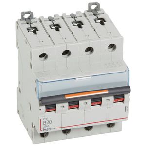Installatieautomaat 4-polig B-karakteristiek 20A 25kA DX³ DIN