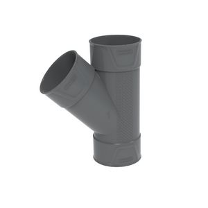 PVC+ lijm T-stuk 45° grijs 40mm mof/mof/spie