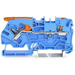 2-draads rijgklem met hendel en drukknop 4 mm² blauw VVE=50