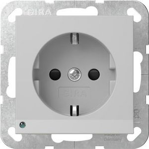 wandcontactdoos met randaarde ledlicht + Safety Plus System 55 grijs m