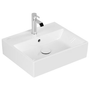 Memento wastafel 500x420mm wit C+ met kraangat + overloop