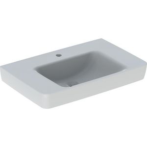 Renova Plan wastafel 75x48cm m/kr zonder overloop afleg links en rechts KeraTect/wit