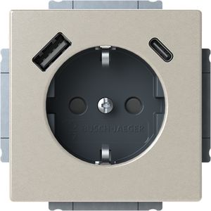 Wcd ra kv + 1xUSB-A + 1xUSB-C voeding pure-RVS (20 EUCB2USBAC-866)