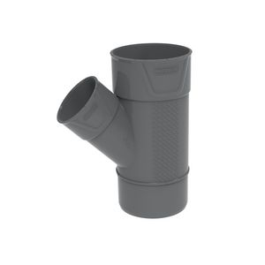 PVC+ lijm T-stuk verlopend 45° grijs 110x40mm mof/mof/spie