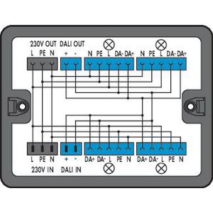 Verdeeldoos 230V + DALI 2 ingangen 899-631/181-000