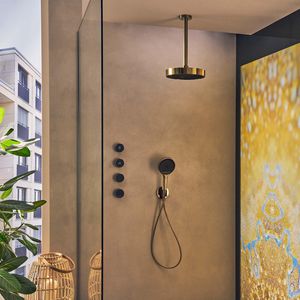 Handdouche Rainfinity 130 3 straalsoorten EcoSmart+Polished Gold-Optic