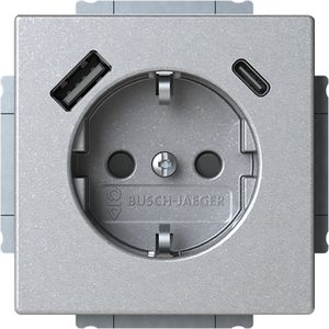 Wcd ra kv + 1xUSB-A + 1xUSB-C voeding f-aluzilver (20 EUCB2USBAC-83)