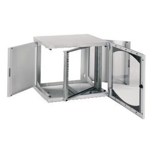 Wandkast 9HE Draairaam 19" Ruitdeur 515x600x400mm RAL7035