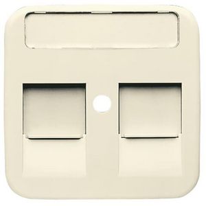 Centraalplaat 2 x mod jack schuifjes SI creme (1800-212)