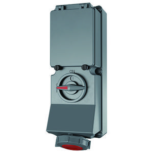 Wandcontactdoos 16A 5-polig  6H 400V IP67 DUO + rail 7292