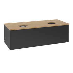 Wastafelonderkast Antao 1200x360x500mm Black Matt Lacquer K35051PD