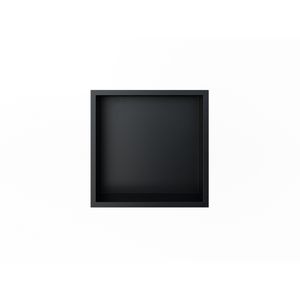 BASIC BOX inbouwnis 300x300x70mm rvs met flens mat zwart