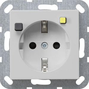 wandcontactdoos aardlekbeveil. 30 mA Safety Plus System 55 grijs m