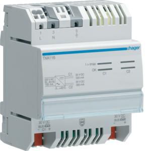 Voedingsmodule KNX-bus 2x (30 V= 320 mA)