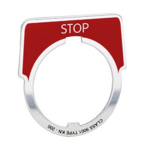 Tekstschild 40x43mm knop 30mm MarkeringSTOP" Harmony 9001K