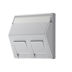 Centraalplaat 2-voudig opbouw mat alu klembevest. IP2X