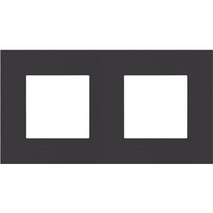 2-voudige afdekplaat hoh 71mm Pure alu black