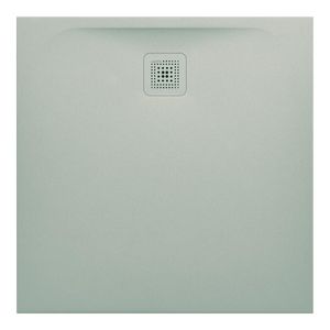 Douchevloer 900x900mm vierkant light grey Marbond composiet afvoer aan zijde