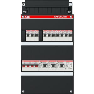 Installatiekast 10x achter 3x 30mA + T + HS 3-f