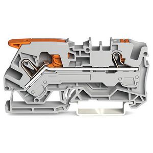 2-draads rijgklem met hendel en drukknop 6 mm² grijs VVE=25
