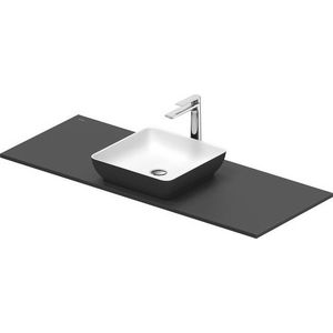 SIVIDA #268020 wastafelblad incl. opzetkom donkergrijs mat binnenzijde wit mat 1280mm