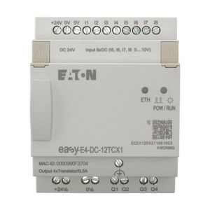 Easy E4, 24V DC, 8DI (4 als analoog te gebruiken) , 4DQ tran