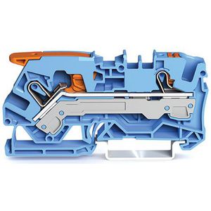 2-draads rijgklem met hendel en drukknop 6 mm² blauw VVE=25