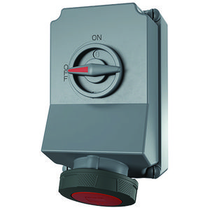 Wandcontactdoos 63A 4-polig  6H 400V IP67 HW/VN DUO materiaal AMELAN