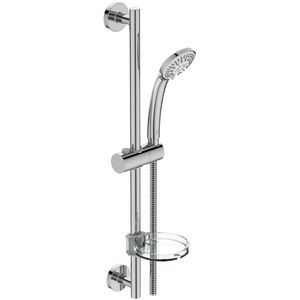 Idealrain S3 glijstangcombinatie 600mm chroom met 3 straalsoorten handdouche 80mm VVE=10