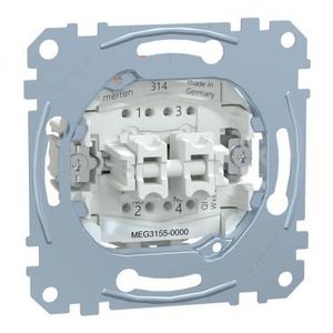 Merten - Sokkel - Dubbele Impulsdrukker - 10A/AC 250V - 2 ma