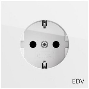 wandcontactdoos met randaarde opdr.EDV Gira F100 zuiver wit
