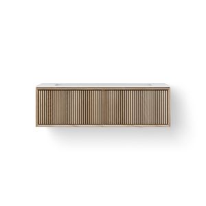 Wastafelmeubel SOLID FACET STRIPES 1200mm Solid Surface 1x wasbak 850mm 1x la old grey