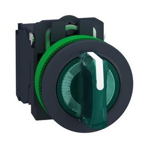 Illum.selector switch Flush mounted plastic green 30 3 pos