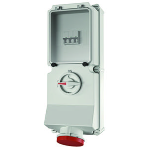 Wandcontactdoos 63A 4-polig  6H 400V IP44 DUO + autom.
