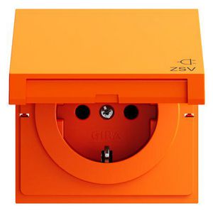 wandcontactdoos met randaarde KD opdr.ZSV Gira F100 oranje