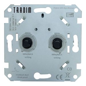 Muurdimmer Digitale LED Tradim 2496 2 x 1-100W