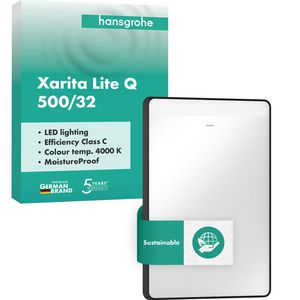 Spiegel horiz. LED 500/30 wandschakelaar mat zwart Xarita Lite Q