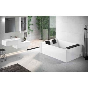 Ligbad DI2 LI 1900x1400mm wit mat m.frame m.kraan