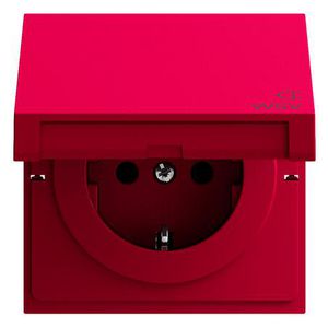 wandcontactdoos met randaarde KD opdr.WSV Gira F100 rood