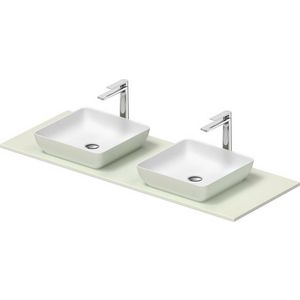 SIVIDA #268021 wastafelblad incl. opzetkom buitenzijde lichtgroen mat binnenzijde wit mat 1350mm