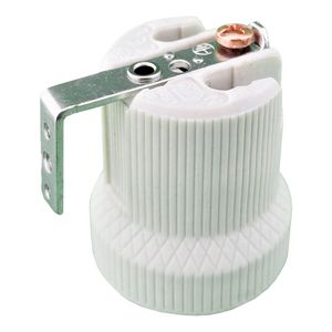 Lamphouder Porcelain E27 4A 500V Angle bracket+Earth VVE=5