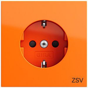 wandcontactdoos met randaarde Safety Plus opdr.ZSV Gira F100 oranje