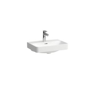 Wastafel PRO-X 55cm Compact met kraangat + overloop Glans wit